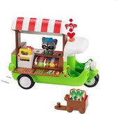 Klorofil De Food Truck Speelset - Speelgoedauto - Interactief Kinderspeelgoed - Met figuur uit de ''Raccoon'' familie van Wasberen - Vanaf 1.5 jaar - 6-Delig - Kunststof