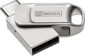 MyMEDIA My Dual USB 2.0 /USB C Drive USB-stick 64 GB Zilver 69267 USB 2.0, USB-C
