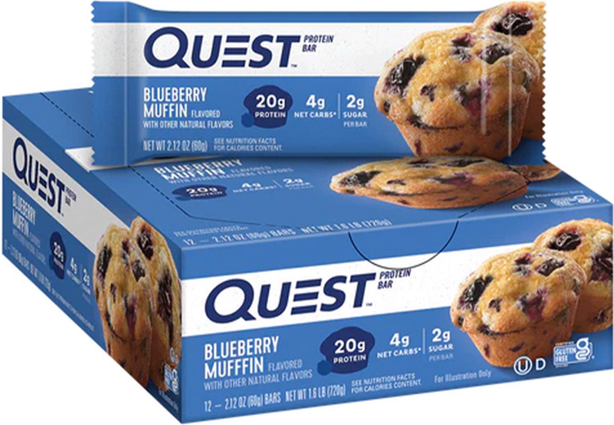 Goedkoopste Quest Nutrition | Protein Bar | Blueberry Muffin | 12 Stuks | 12 x 60 gram