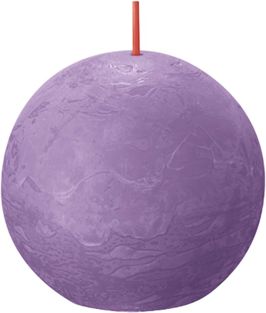 Bolsius - Rustieke kleine stompkaars 'Boule' (Ø7.6cm) - Vibrant Violet