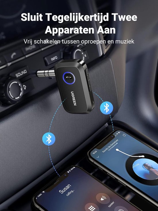Adaptateur Bluetooth 5.3 Bluetooth voiture avec prise AUX 3,5 mm