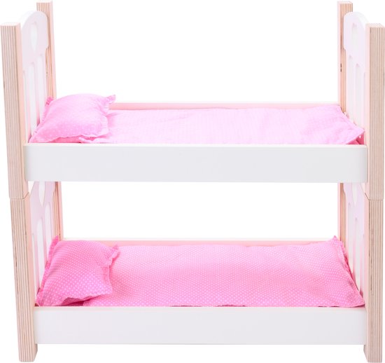 Poppenstapelbed – roze/wit