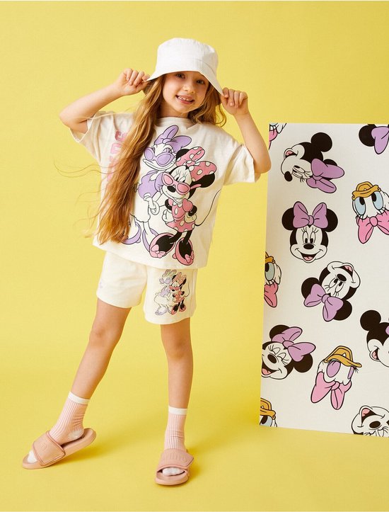 Koton Normaal Direct Shorts met gelicentieerde Minnie Mouse en Daisy Duck-print