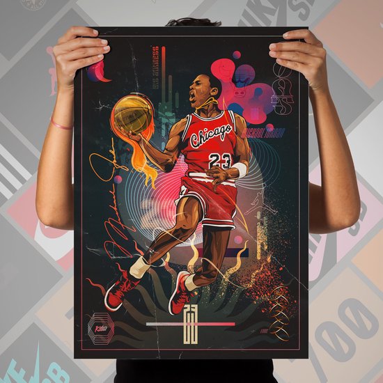 Kicks On Kanvas Sneaker Poster - Michael Jordan "G.O.A.T. poster"- 70 X 50 Cm - Multicolor