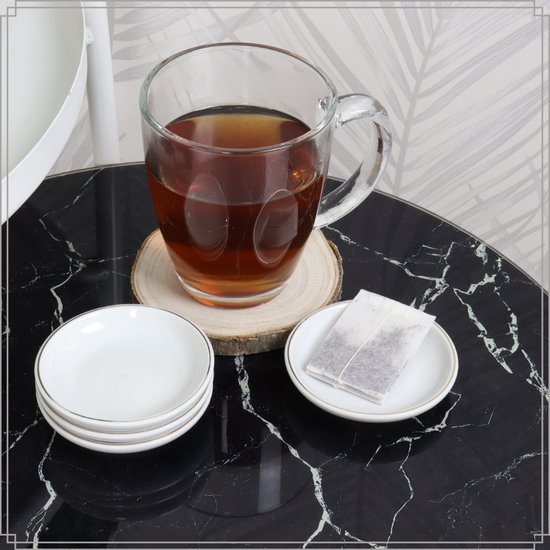 Porte-sachets de thé Orange85 - Soucoupe sachet de thé - 4 pièces - Pointe  à thé - Wit