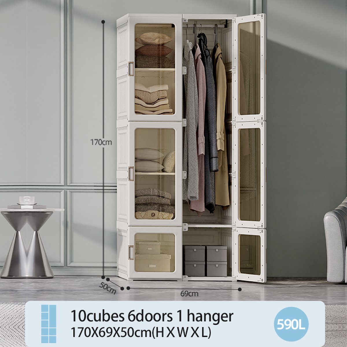 Doe-het-zelf Reksysteem Voor Opslag, Badkamer En Kledingstuk - 8 Boxen Met Deur 2 Boxen