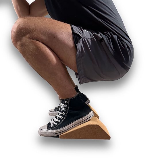 Two-Sided Cork Wedges - Kurken Squat blokken - Perfect voor Knees Over Toes & Diepe Squat Training - Non-Slip Slant Board - Deadlift Wedge & Kuitspierstretcher - Kneesovertoes Knietraining - Revalidatie, knie & been gezondheid van Kneesovertoes  — afbeelding 5