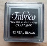 Tsukineko Fabrico versacraft stempelkussen small - 82 real black - multi purpose inkt zwart - stempelinkt voor papier, stof en hout - 3x3 cm