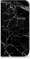Wallet Book Case Vaderdag Cadeau Geschikt voor iPhone 15 Pro Max Telefoonhoesje Marmer Zwart