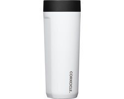 Corkcicle Commuter Cup 500ml-Gloss White-Geïsoleerde roestvrijstalen morsbestendige reiskoffiemok met slokdeksel voor warme en koude dranken