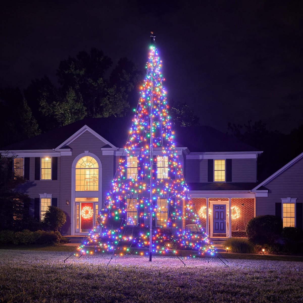Fairybell LED Buiten Kerstboom voor in de vlaggenmast - 6 meter - 1200LEDs - Multi colour - Fairybell