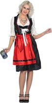 Wilbers & Wilbers - Boeren Tirol & Oktoberfest Kostuum - Munchen Bierserveerster Claudia - Vrouw - Rood, Zwart - Maat 36 - Bierfeest - Verkleedkleding