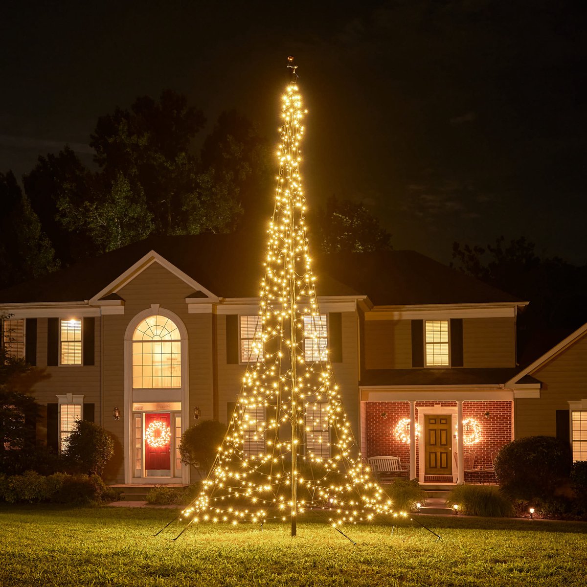 Fairybell LED Buiten Kerstboom voor in de vlaggenmast - 6 meter - 900LEDs - Warm wit - Fairybell