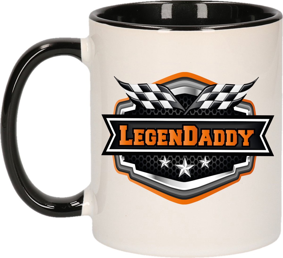 Bellatio Decorations Vader/papa cadeau mok - LegenDaddy - oranje/zwart - 300 ml - verjaardag
