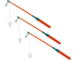 Lampionstokje - 3x - met LED lichtje - incl. batterijen - 40 cm - oranje
