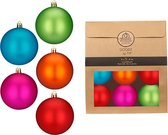 Inge Christmas Goods kerstballen - 6x st - gekleurd - kunststof - 8 cm