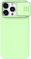 Nillkin CamShield Siliconen Hoesje voor de Apple iPhone 15 Pro - Back Cover met Camera Slider Groen