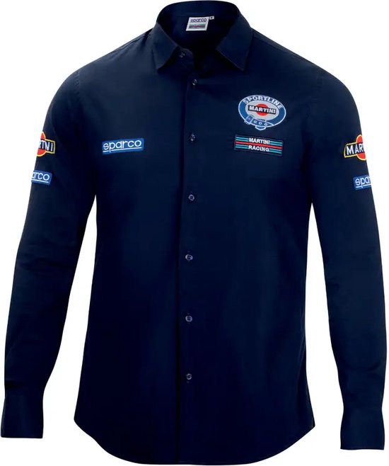 Sparco Martini Racing Overhemd - Marineblauw - Overhemd maat 2XL