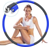 Hoelahoep - Fitness - hoelahoep met gewicht - verstelbaar 1.2kg tot 3.2kg - hula hoop fitness - blauw/grijs - cadeau