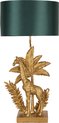 Clayre & Eef Tafellamp Giraf 33x20x67 cm Goudkleurig Groen Kunststof Bureaulamp