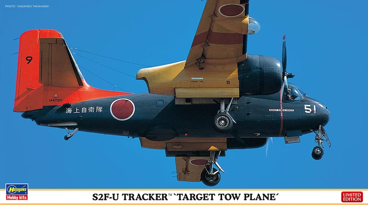 Hasegawa Modelbouwpakket Militaire voertuigen - 02440NL Grumman S2F-U Tracker Target Tow Plane met Nederlandse decals! Plastic - 1:72 - Modelbouw