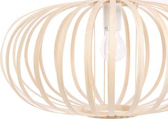 Beliani HAVEL - Lampe à suspension - Couleur bois clair - Bois de bambou
