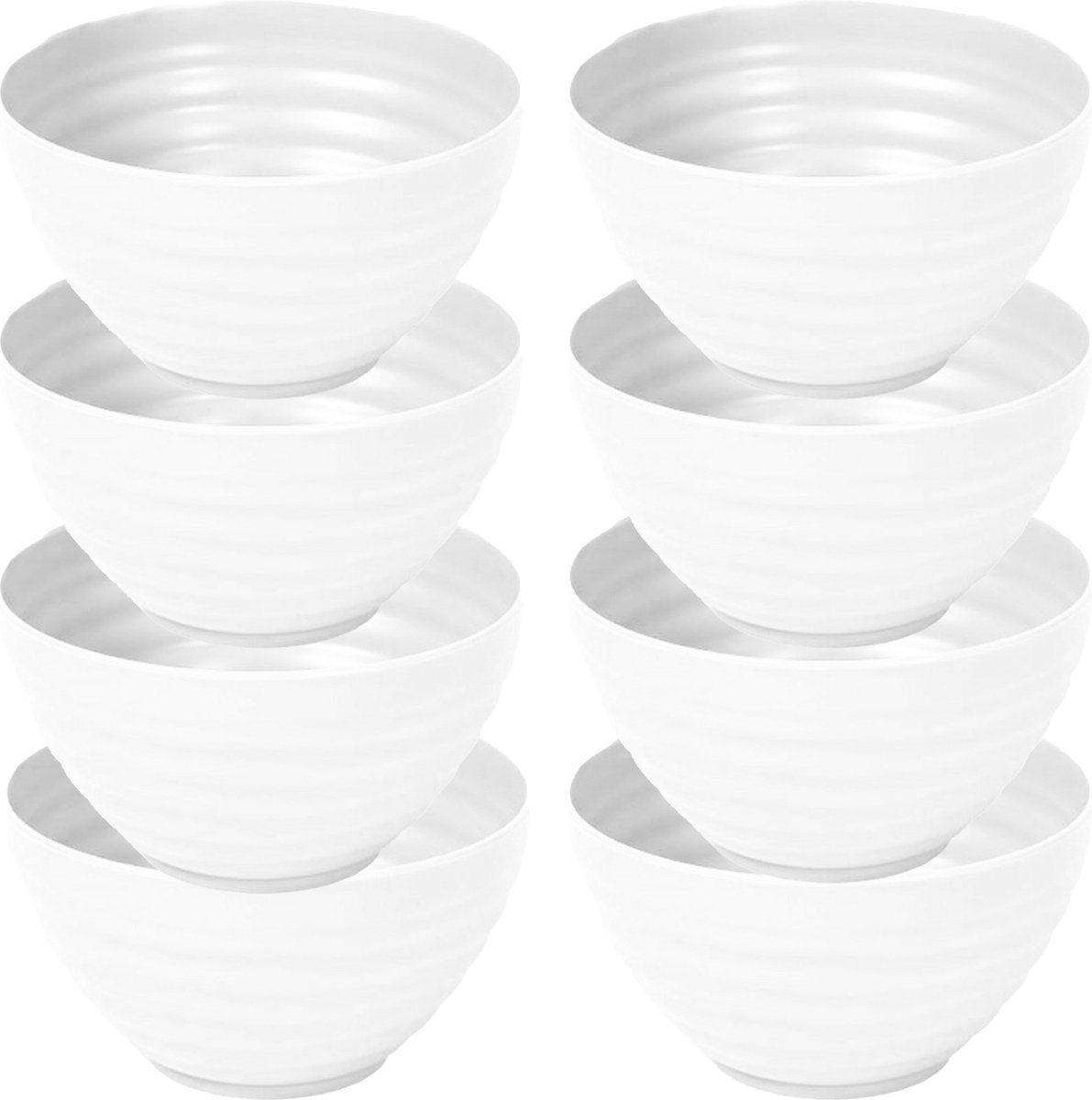 Plasticforte Schaaltjes - 8x - wit - kunststof - 15 x 8 cm - kommen