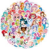 Zeemeermin Stickers voor kinderen - 50 stuks - 4x6CM - Sprookjes/Onderwater wereld/Oceaan