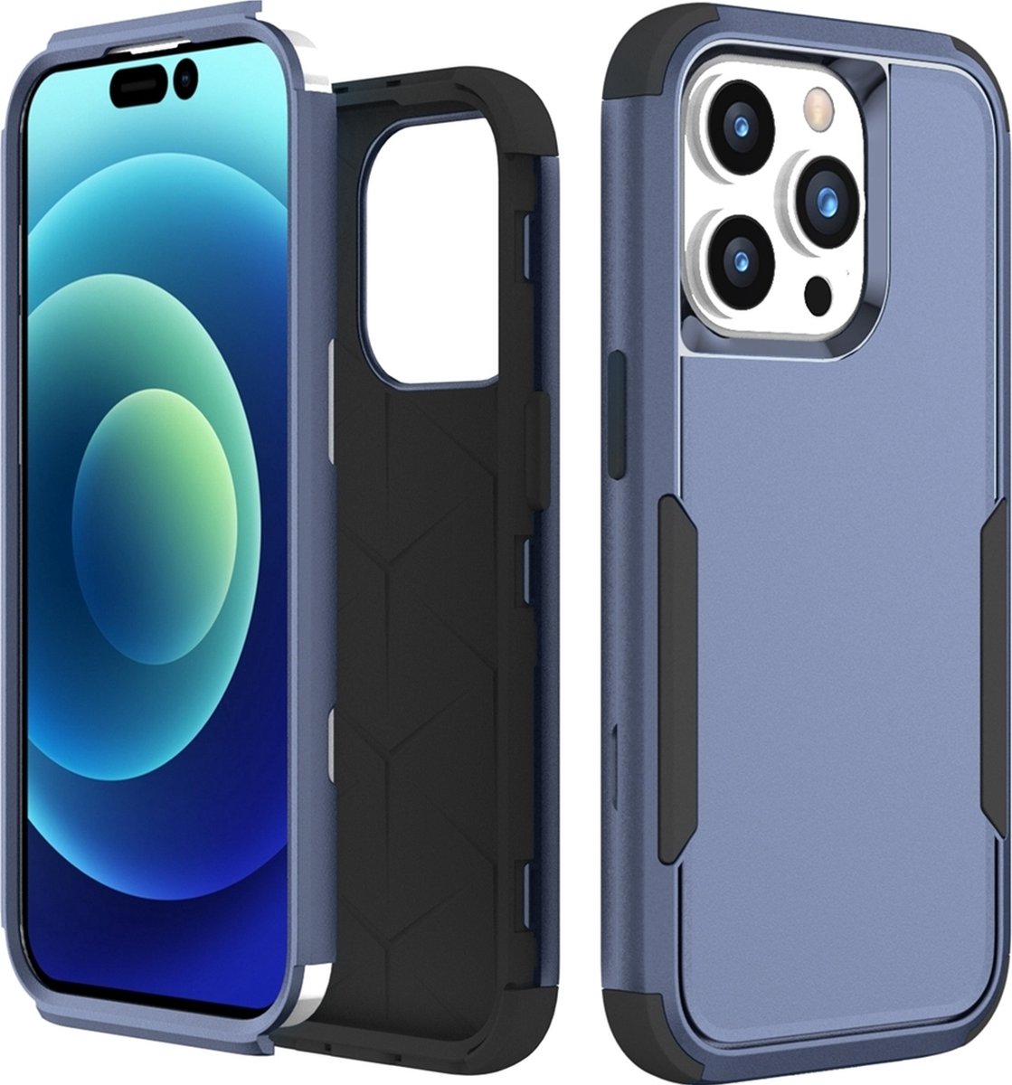 Mobigear Hoesje geschikt voor Apple iPhone 15 Pro Max Telefoonhoesje Hardcase | Mobigear Ultra Tough Backcover Shockproof | Schokbestendig iPhone 15 Pro Max Telefoonhoesje | Anti Shock Proof - Royal Blue | Blauw