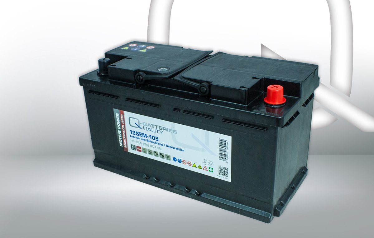 Quality Batteries Q-Batteries 12SEM-105 SEM 12V 105Ah Zuur