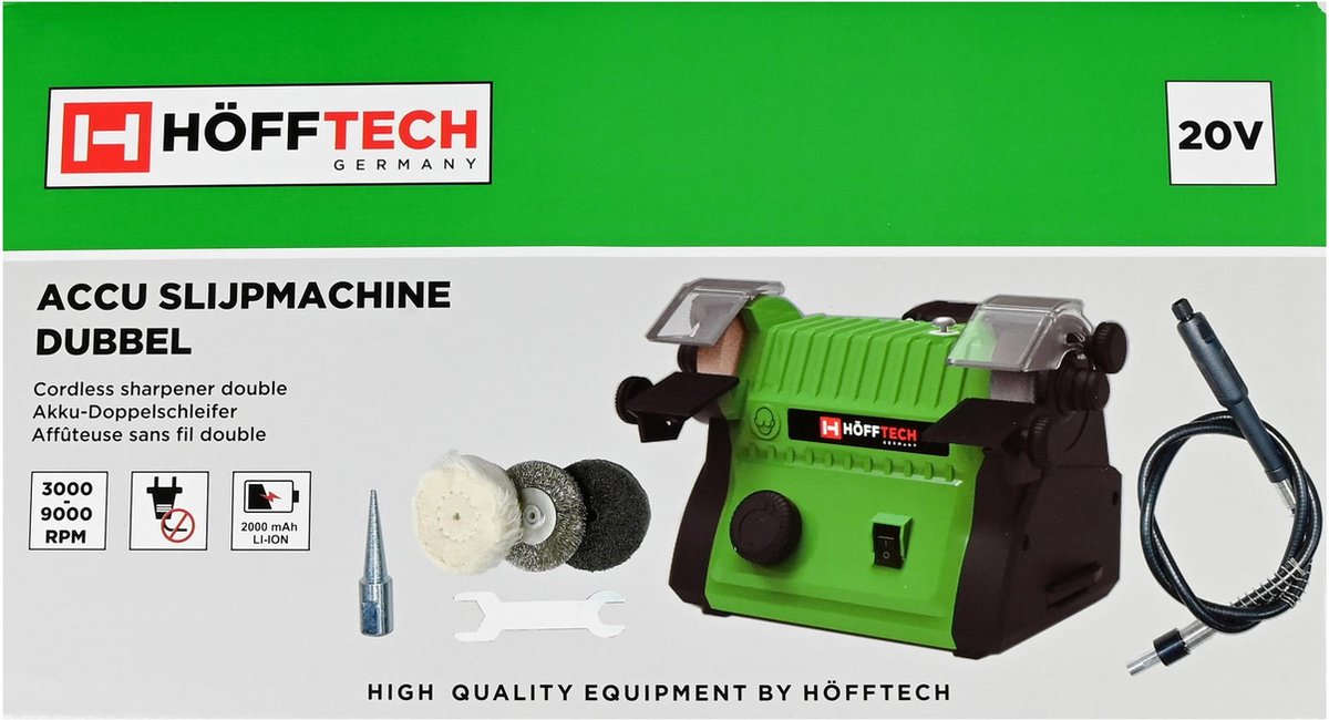 Hofftech Draadloze slijpmachine - multifunctioneel - 20V - antislip - inclusief accu en toebehoren – foto 6