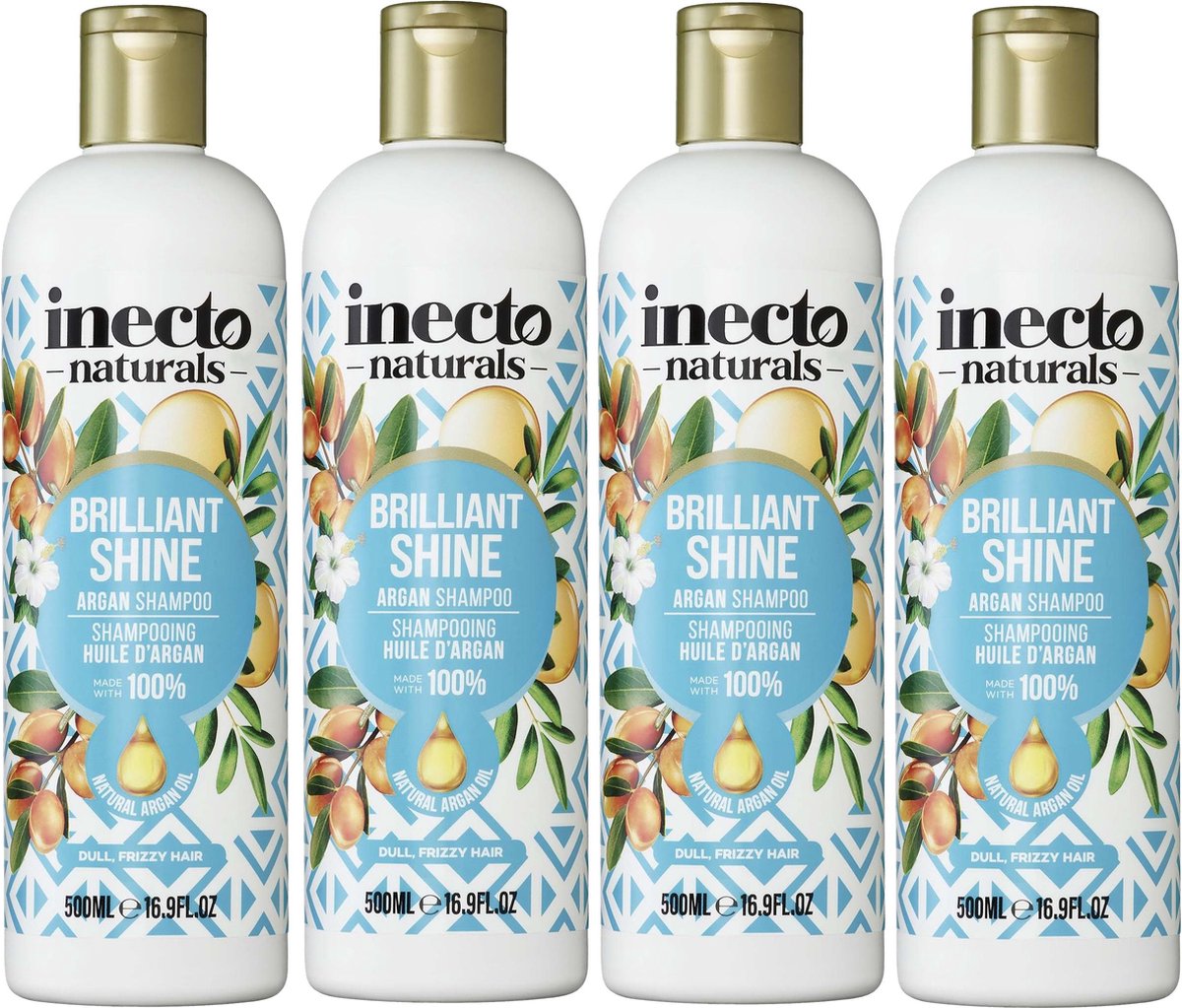 Inecto - Argan Shampoo - 4 pak - Voedend - Hydraterend - Natuurlijk