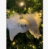 En memory d'amour, boule de Noël avec ailes - Papa - Pendentif de Noël - Ornement.