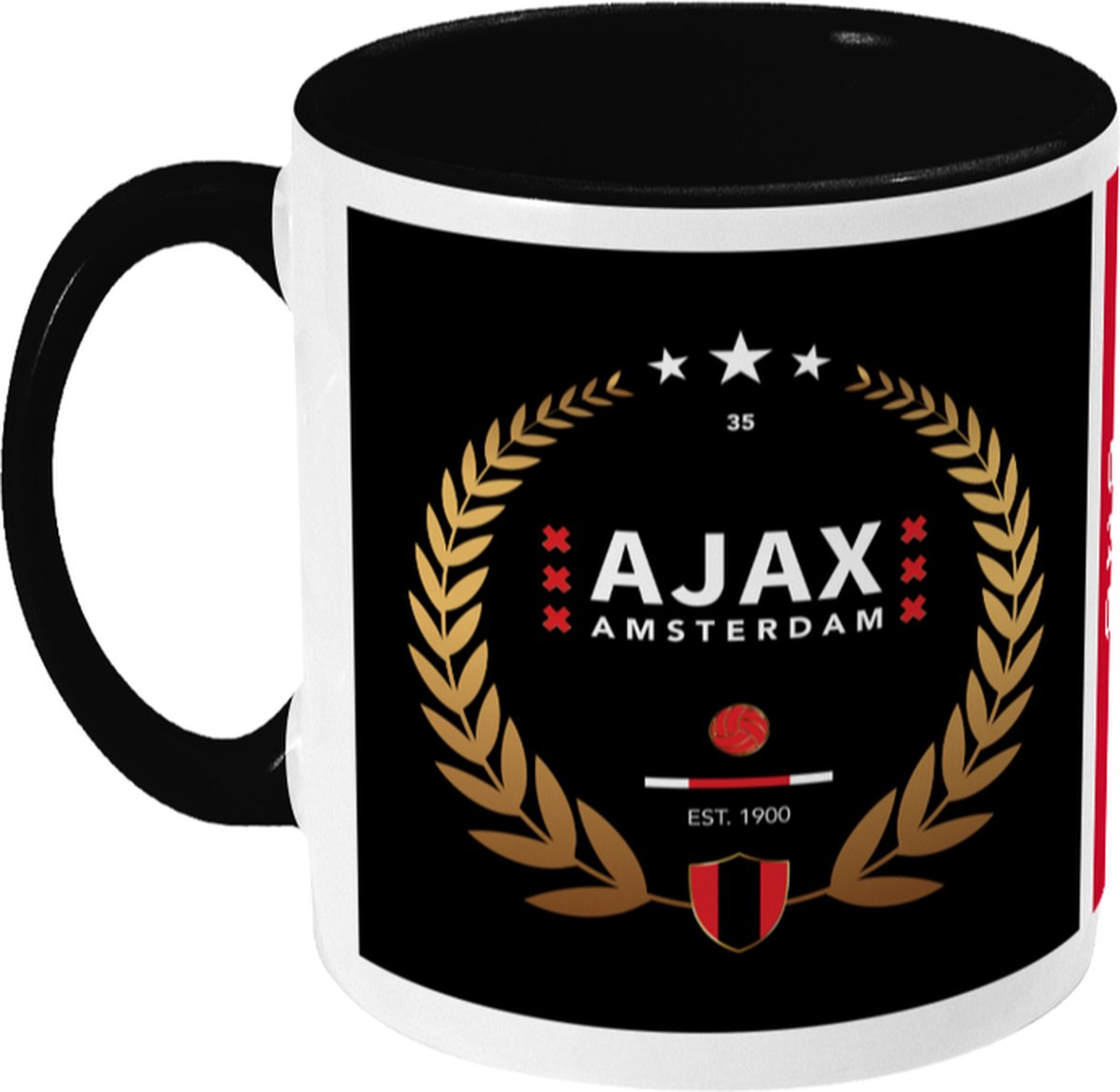Ajax Mok - Gouden Krans - Koffiemok - Amsterdam - 020 - Voetbal - Beker - Koffiebeker - Theemok - Zwart - Limited Edition