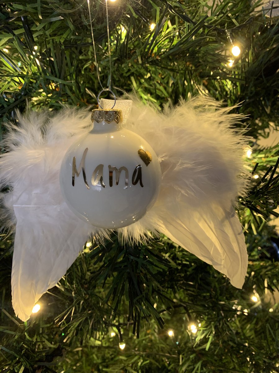 In loving memory kerstbal met vleugels- Mama- Kersthanger- ornament.