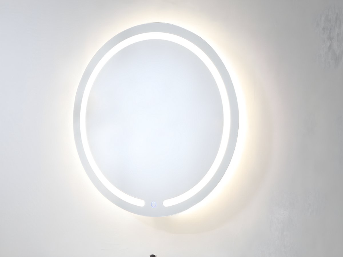 Vente-unique Ronde spiegel met led-verlichting NEREA - L60 x H60 cm