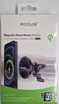 Rixus - Magnetische Draadloze Telefoonhouder - 15W Snellader - iPhone 12, 13, 14 - Zwart