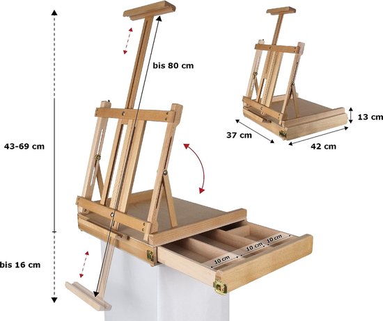 Paintersisters® Professionele tafelschildersezel, zitezel van FSC