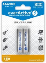 Herlaadbare batterijen everActive Ni-MH R03 AAA 800 mAh Silver Line - 2 stuks