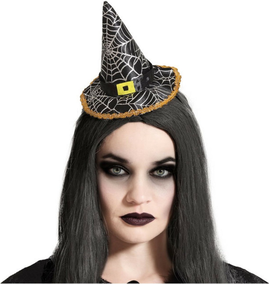 Chapeau de sorcière noir pour Halloween, chapeau de fête à large