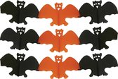 Halloween feestslinger vleermuizen - 3x - 3 meter - oranje/zwart - van papier