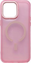 Casemania Hoesje Geschikt voor Apple iPhone 15 Roze - Extra Stevig Siliconen Back Cover - Geschikt voor Magsafe