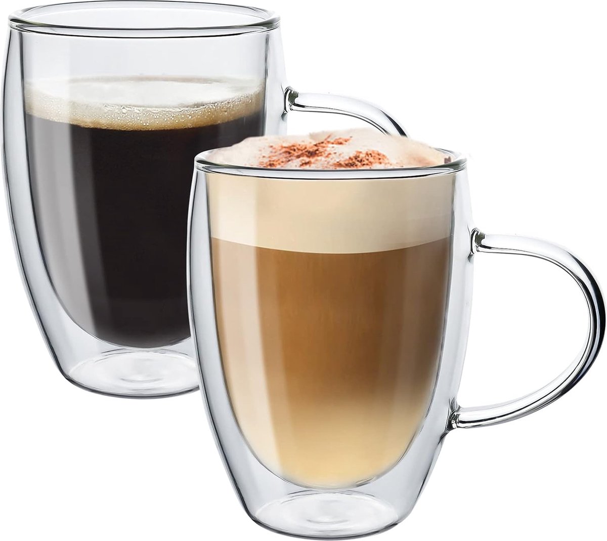 Tasse à café en verre à double paroi isolée, résistante à la