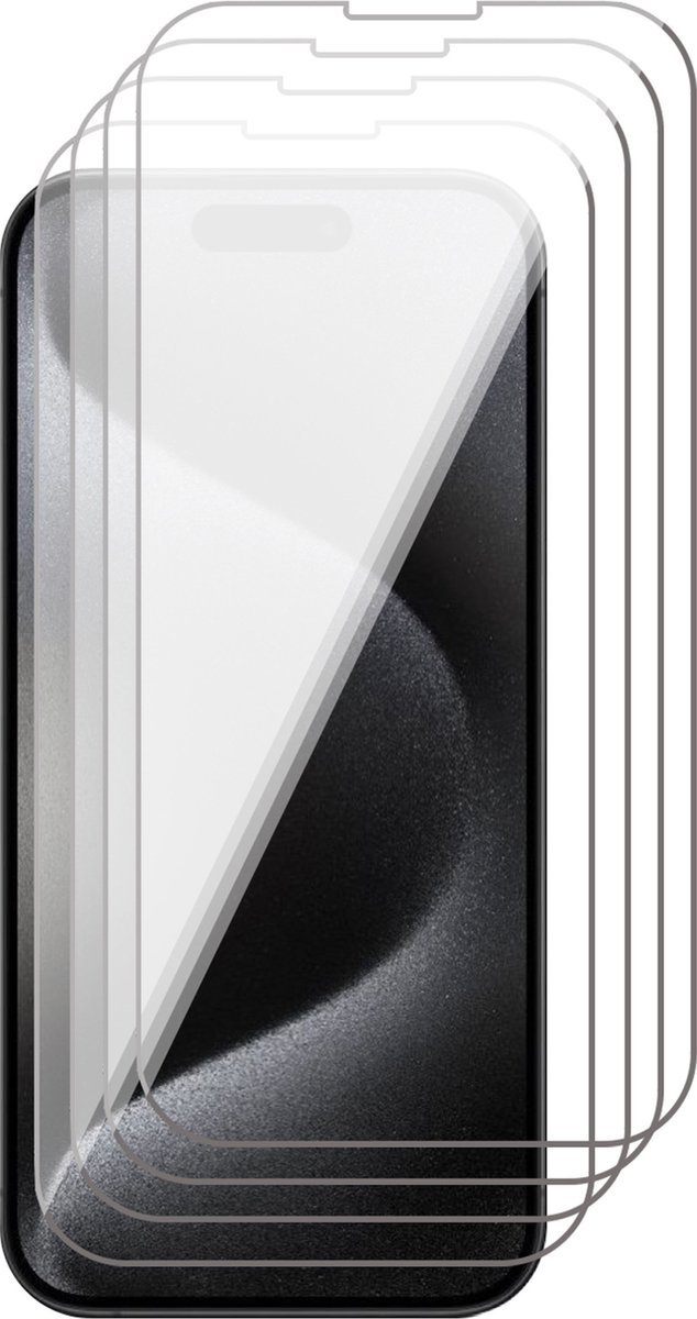 Screenprotector geschikt voor iPhone 15 Pro - 4x Gehard Glas Screen Protector GlassGuard