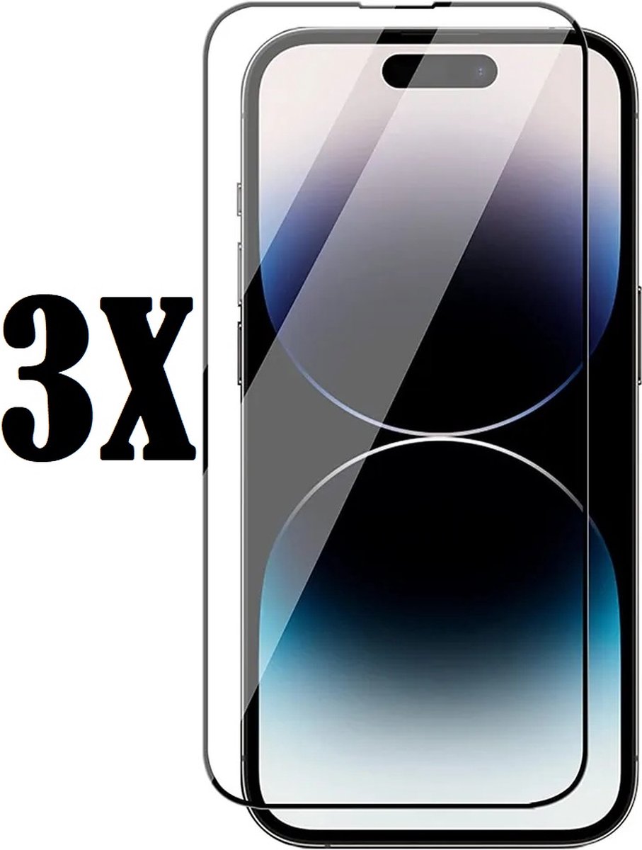 APROTECT® - Screenprotector geschikt voor iPhone 15 Pro Max - Full cover Tempered glass - Geschikt voor iPhone 15 Pro Max - Tempered glass - glasplaatje - 3 stuks