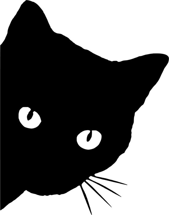 Gluur kat - peeking cat- auto raam sticker- Laptop - Auto accessories - Sticker skateboard -