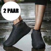 Couvre-chaussures en Siliconen contre la pluie - noir haut - housses imperméables réutilisables - protège-chaussures et protège-chaussures - antidérapants - 2 paires - Medium