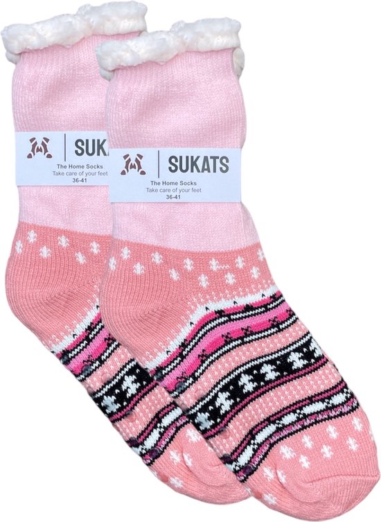 Sukats® Huissokken - Homesocks - Maat 36-41 - Anti-Slip - Fluffy - Dames Huissokken - Slofsokken - Variant 3 - Meerdere Maten en Varianten