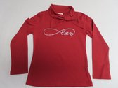 T-Shirt met lange mouw - Meisje - Wijn rood - Effen - Sjaalkraag - 6 jaar 116