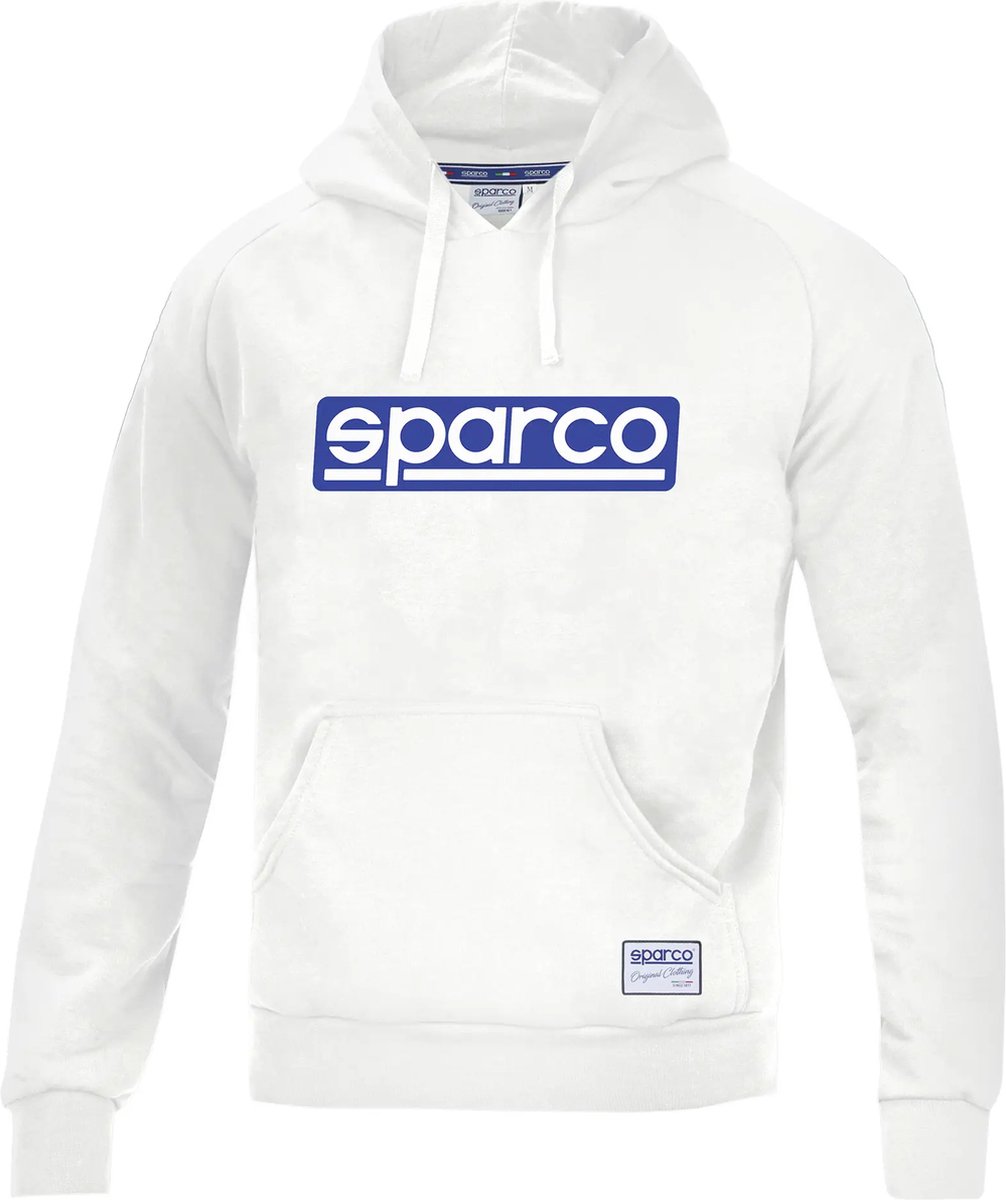 Sparco ORIGINAL Hoodie - Hoodie met Sparco logo - Wit - Hoodie maat S